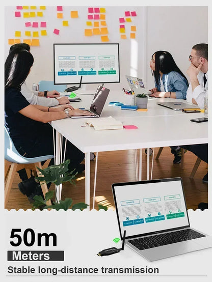 1080P 50M 5G Wireless HDMI Transmitter & Receiver – Audio Video Extender for PC, Camera to TV/Projector
