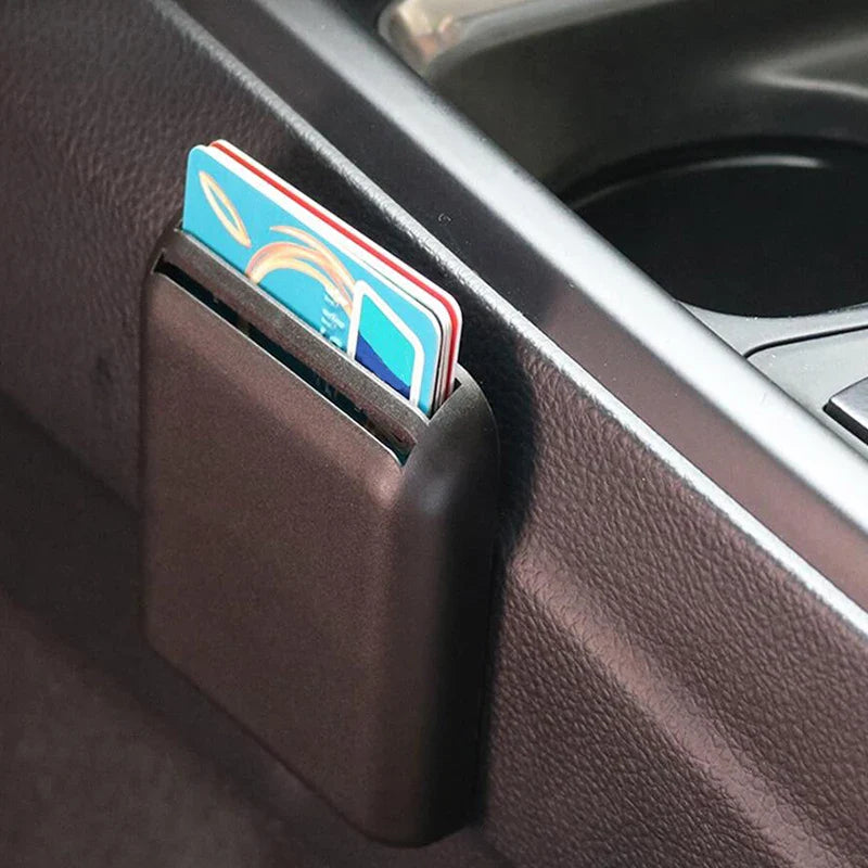 Multifunction Car Organizer - Auto Seat Crevice Storage Box with Card Ticket Bracket Stand, Universal Interior Accessories (6.8x8.5cm)