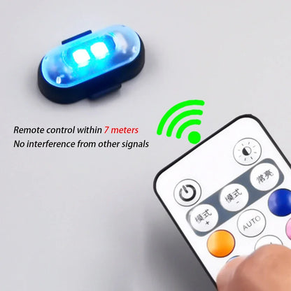 RGB LED Strobe Lights for Car & Motorcycle – 8-Color Wireless Flash Position Warning Lights for Aircraft & Helicopter