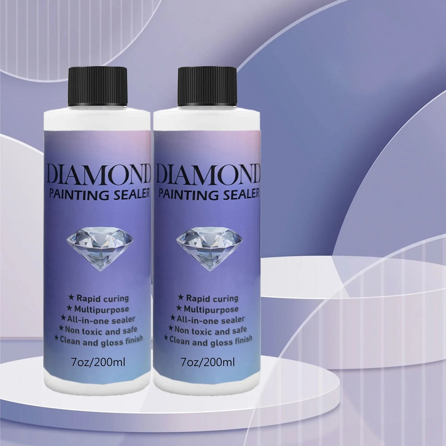60ML/120ML/200ML Diamond Painting Sealer – Glue with 3 Brushes for Permanent Hold & Shine Effect, Puzzle Art Sealer