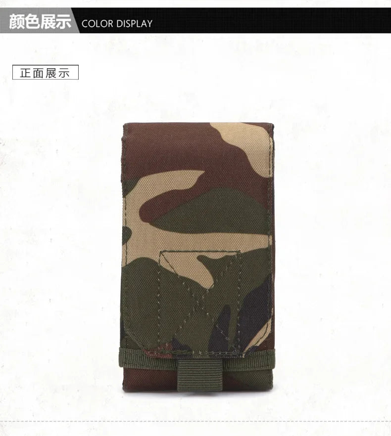 Waterproof Outdoor Camo Tactical Phone Holder – Nylon Waist Belt EDC Hunting Bag
