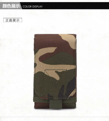Waterproof Outdoor Camo Tactical Phone Holder – Nylon Waist Belt EDC Hunting Bag