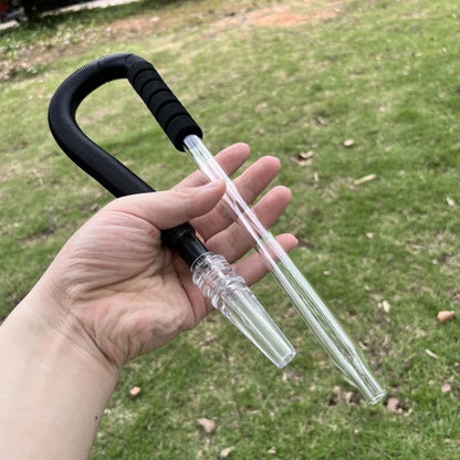 Adjustable Shisha Hookah Hose Set - Glass Handle Silicone Tube with Mouth Tips for Chicha Lounge Party Club
