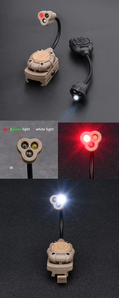 WADSN Tactical Airsoft Helmet Light – Princeton Tec MPLS 3 LED IR Red Dot Flashlight for Rifle & Weapon Lamp