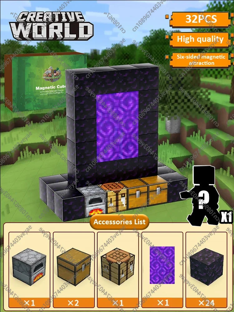 Magnetic Building Blocks Cube Set – STEM DIY Toy for Kids 3+, Boys & Girls, Sensory Model Gift