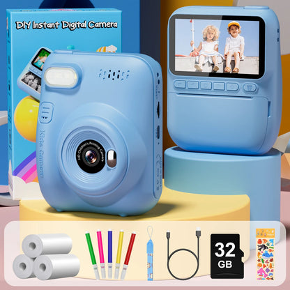 Gofunly Kids Instant Print Camera – 3.0" Mini 1080P Digital Video Recorder for Children Ages 6–12