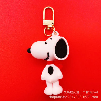 Snoopy Silicone Keychain – Cute Doll Key Charm for Car, Backpack & Gifts