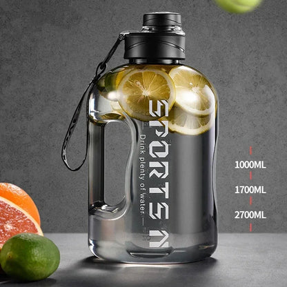 1.7L/2.7L Sports Water Bottle – Portable Large Capacity Gym and Cycling Cup for Fitness, Camping, and Men