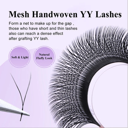 Wendy Lashes YY Shape Eyelash Extensions – Automatic Flowering W-Shape 3D-8D Premade Black Lashes