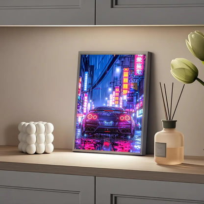 GTR Anime Racing LED Night Light – Car-Themed Bedroom Decor Lamp for Anime Fans, Ambient LED Lampara de Noche & Gift Light