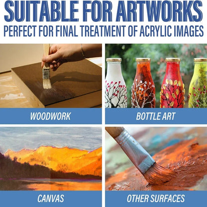 200ML Acrylic Varnish - High Gloss Clear Protective Coating for Paintings with Waterproof & Non-Yellowing Finish