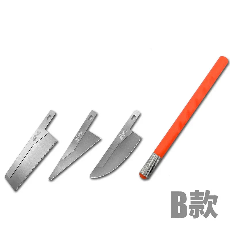 Hobby Model Craft Mini Hand Saw – 3 Blade Styles Etching Chip Saw for Model Building