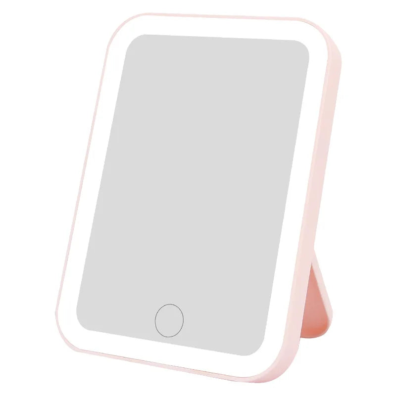 3-Color LED Vanity Mirror – Touch Screen, USB Rechargeable, Dimmable Makeup Mirror with Adjustable Brightness, Portable