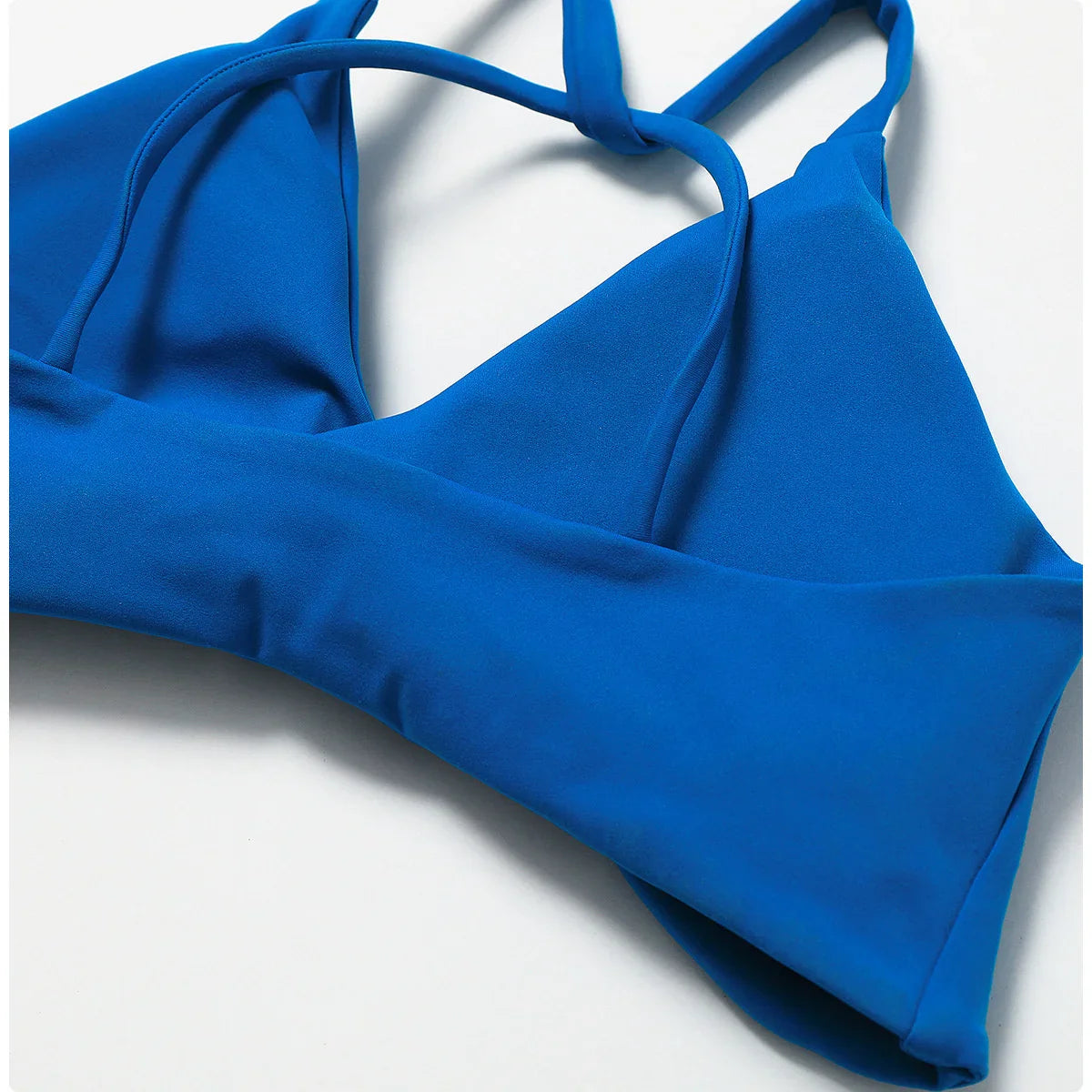 Women's High Waist Yoga Gym Top: Triangle Scrunch Butt Sports Bra for Fitness Running