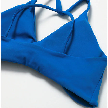 Women's High Waist Yoga Gym Top: Triangle Scrunch Butt Sports Bra for Fitness Running