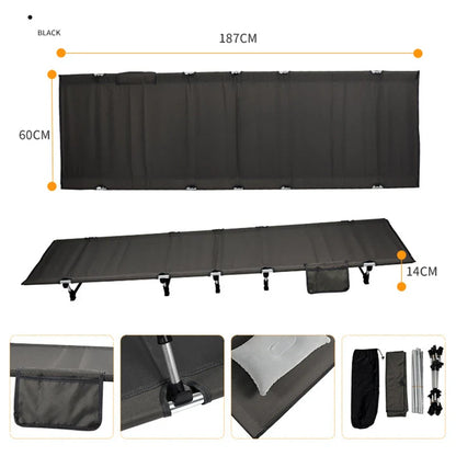 Portable Foldable Camping Cot - Single Person Outdoor Folding Bed, 330LB Capacity, Compact for Picnic & Camping