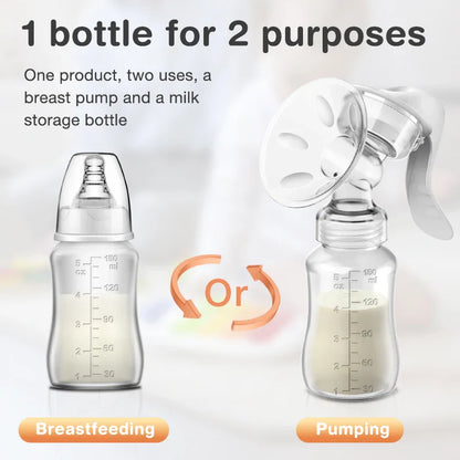 Dr.Isla Manual Breast Pump – BPA-Free Baby Nipple Suction Milk Feeding Bottle for Postpartum Care