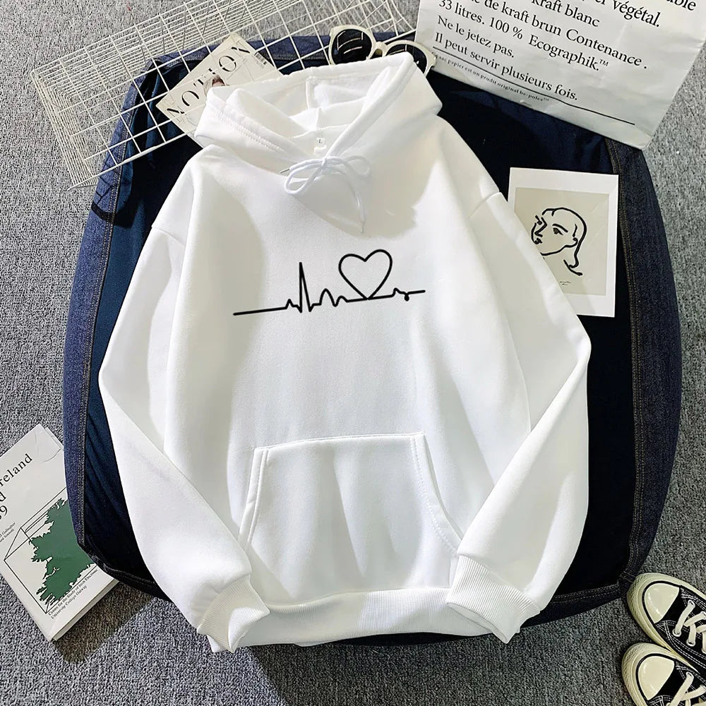 Women's Casual Print Loose Hoodie – Spring Long-Sleeve Harajuku Pullover Sweatshirt, Streetwear Style