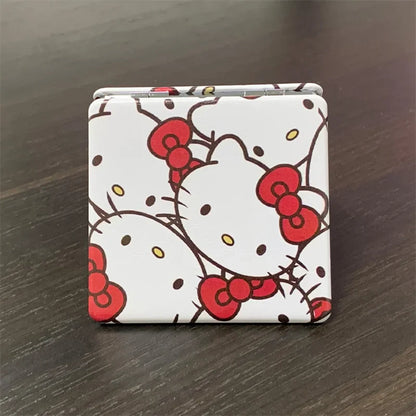 Hello Kitty Portable Small Mirror – Sanrio Folding Double-Sided Makeup Mirror, Cute Gift for Girls