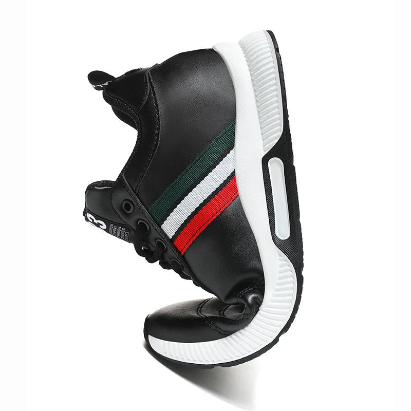 Men’s Leather Elevator Sneakers – 6CM Height Increase Chunky Casual Lift Sports Shoes