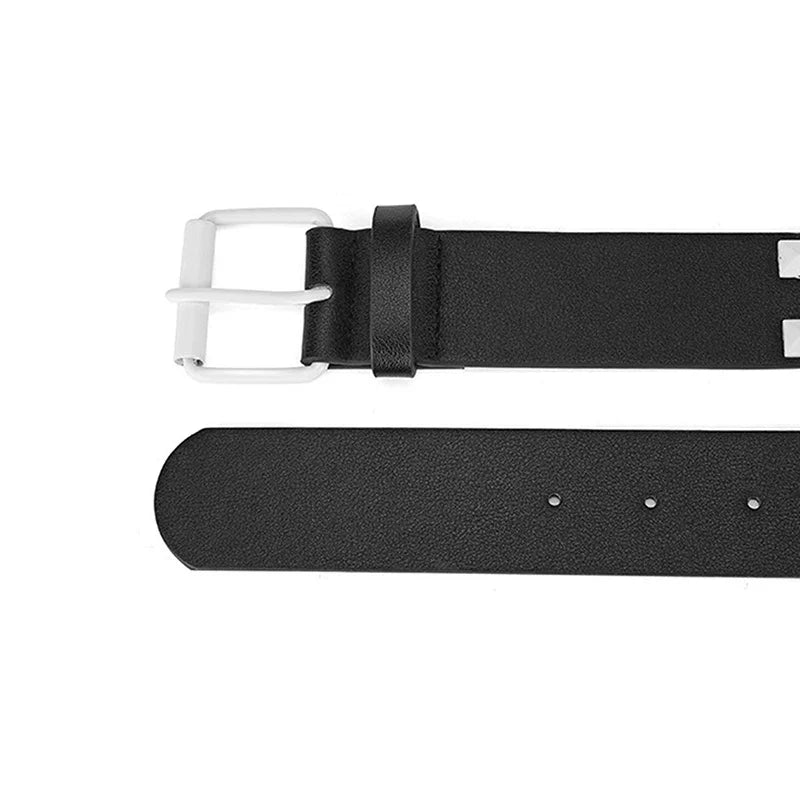 Personalized Checkerboard PU Leather Belt – 107CM Unisex Rivet Punk Hip-Hop Fashion Accessory