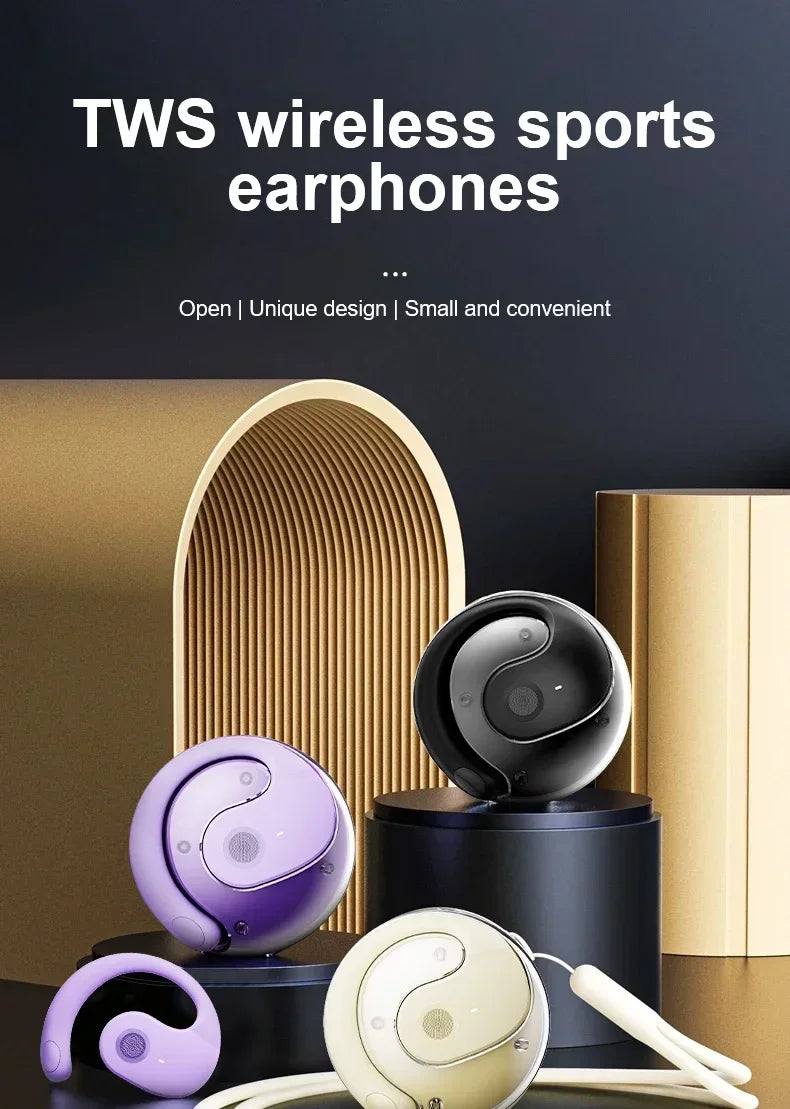 OWS Wireless Bluetooth Headphones — Smart Touch Sports Earbuds, HiFi Stereo, Waterproof with Mic for Phone
