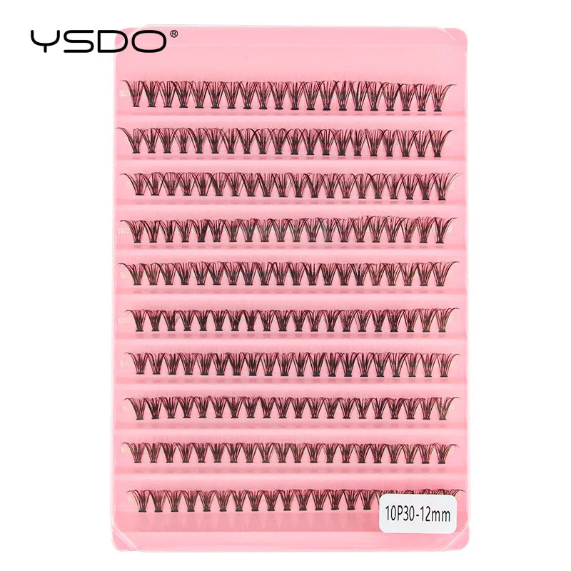 YSDO Premade Volume Fans Eyelash Extensions – 10/14 Rows Natural Mink Individual Cluster Lashes for Makeup