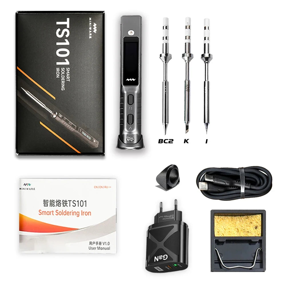 TS101 90W Mini USB Soldering Iron - Digital Adjustable Temperature Electric Solder Station with PD Charger Support