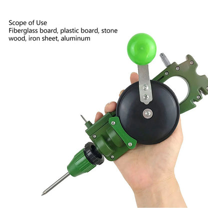 Manual Hand Crank Drill Cutter – Multifunctional Glass & Ceramic Hole Cutting and Scissors Sharpening Tool