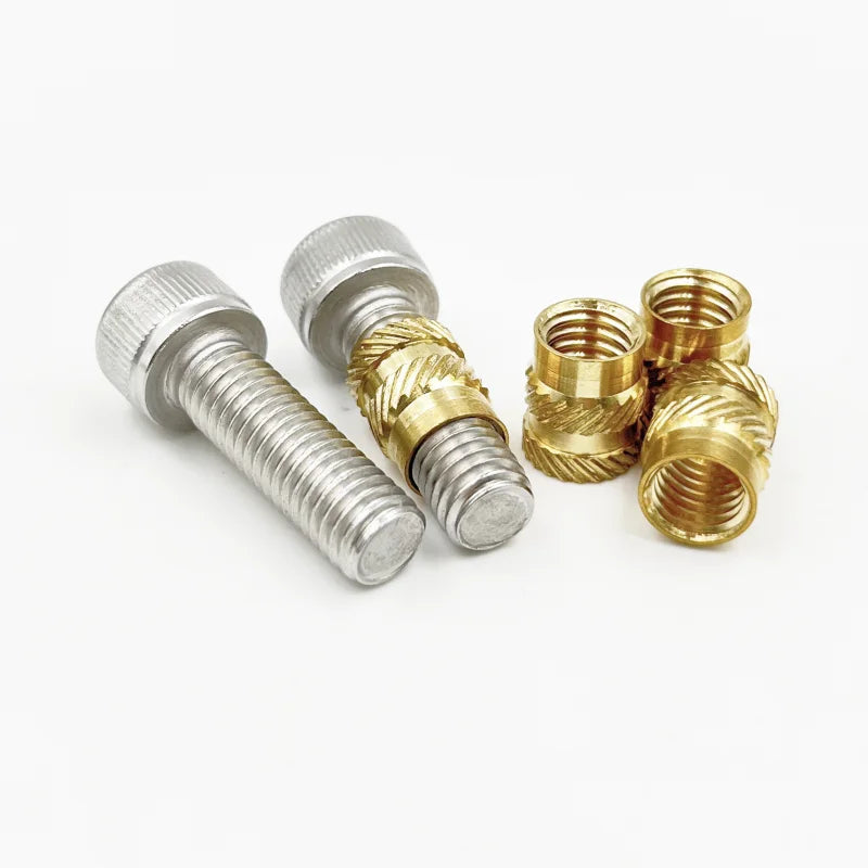 Brass Insert Nut Set M2–M6 – Knurled Hot Melt Threaded Copper Nuts for 3D Printing & Injection Molding