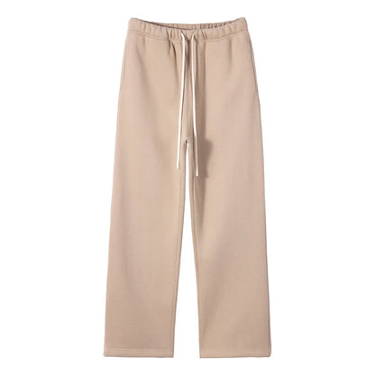 Straight-Lined Solid Color Cashmere Sweatpants – Soft Cozy Lounge Pants