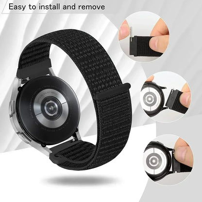 22mm Sport Nylon Loop Watch Band – Breathable Replacement Wristband for NORTH EDGE APACHE-46 Smartwatch, Durable Adjustable Strap