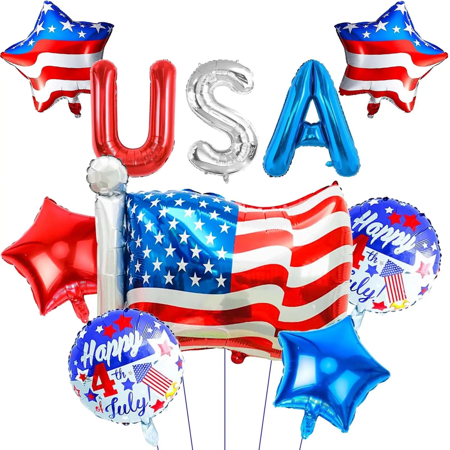 American Flag Balloon Set – Independence Day Foil Balloons for 4th of July USA Patriotic Party Decorations