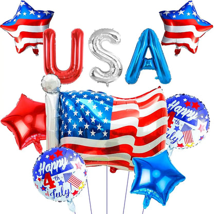 American Flag Balloon Set – Independence Day Foil Balloons for 4th of July USA Patriotic Party Decorations