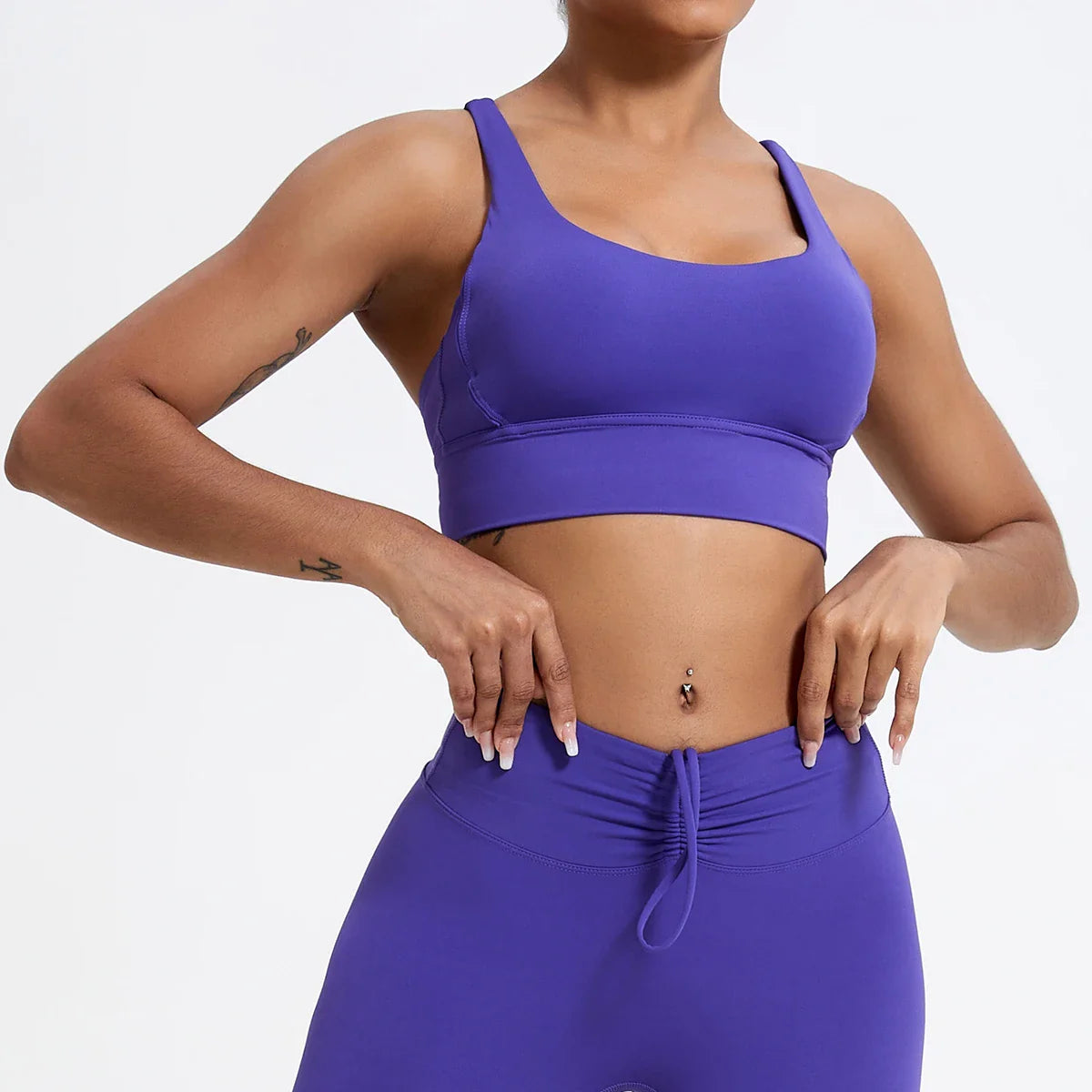 Push-Up Sports Bra for Women – Cross Back Yoga Crop Top, Shockproof Gym Fitness Bra for Running & Workout