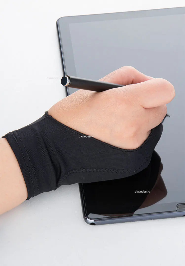 Anti-Touch Two-Finger Hand Gloves for Tablet Drawing & Digital Art - Anti-Fouling, Oil Painting Screen Protection