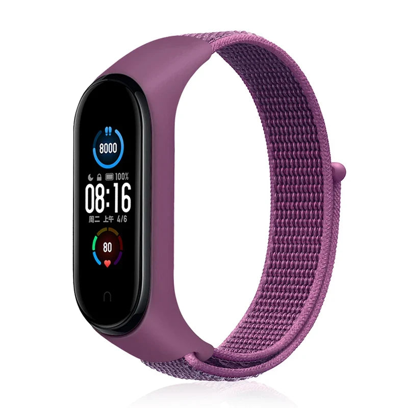 Nylon Loop Strap for Xiaomi Mi Band - Adjustable Sport Wristband Bracelet for Mi Band 3 4 5 6 7 8
