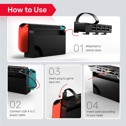 Unitek D1100A Game Card Reader for Nintendo Switch OLED — One-Button Multi-Game Switcher Adapter Accessory