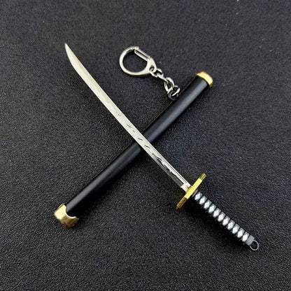 Mini Roronoa Zoro Samurai Sword Keychain – Anime Katana Toy for Men, Cosplay & Gifts