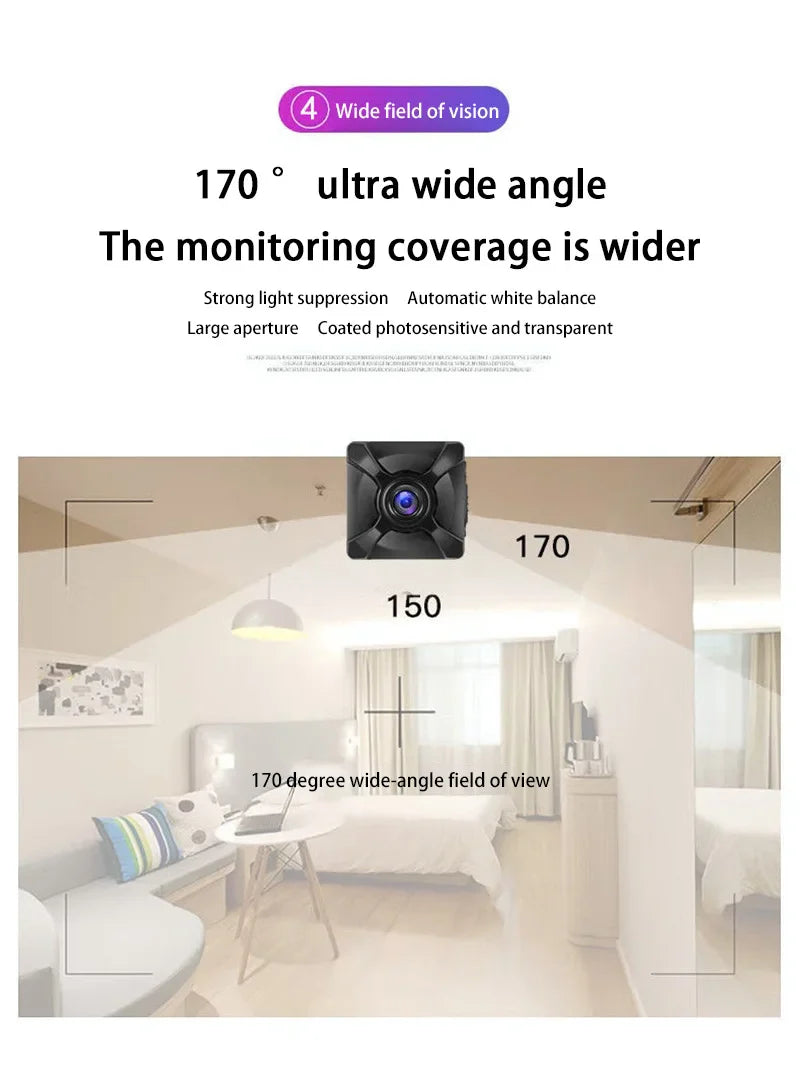 Xiaomi X5 Mini 1080P Wireless WiFi Camera – Portable IP/AP Remote Monitor with Motion Detection & Rechargeable Battery for Home