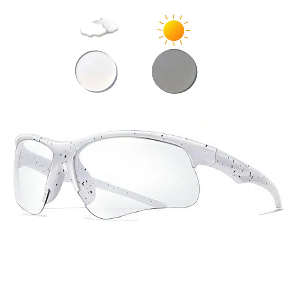 Photochromic Cycling Sunglasses – UV Protection Sports Eyewear for Men & Women | Windproof MTB Bike, Running & Outdoor Sun Glasses