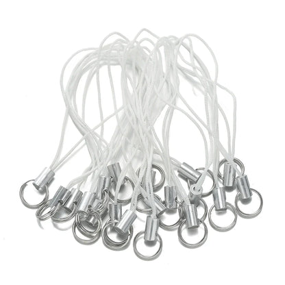 20/50pcs Polyester Lanyard Cord - Double Jump Ring Rope for Keychains, Phone Straps, DIY Crafts & Jewelry Making