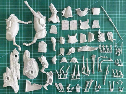 1/20 Scale 90mm Die-Cast Resin Figure Model Kit — Ancient Warrior General DIY Miniature, Unassembled & Unpainted