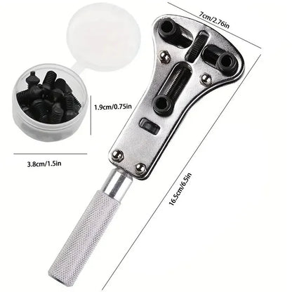 3-Claw Adjustable Watch Case Opener Wrench – Screw Back Repair Tool Kit