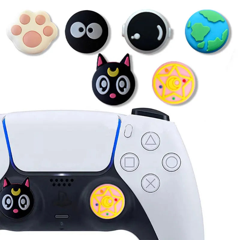 Thumb Stick Grip Caps for PS5, PS4, PS3, Xbox & Switch Pro Controllers – Soft Silicone Joystick Protector Covers