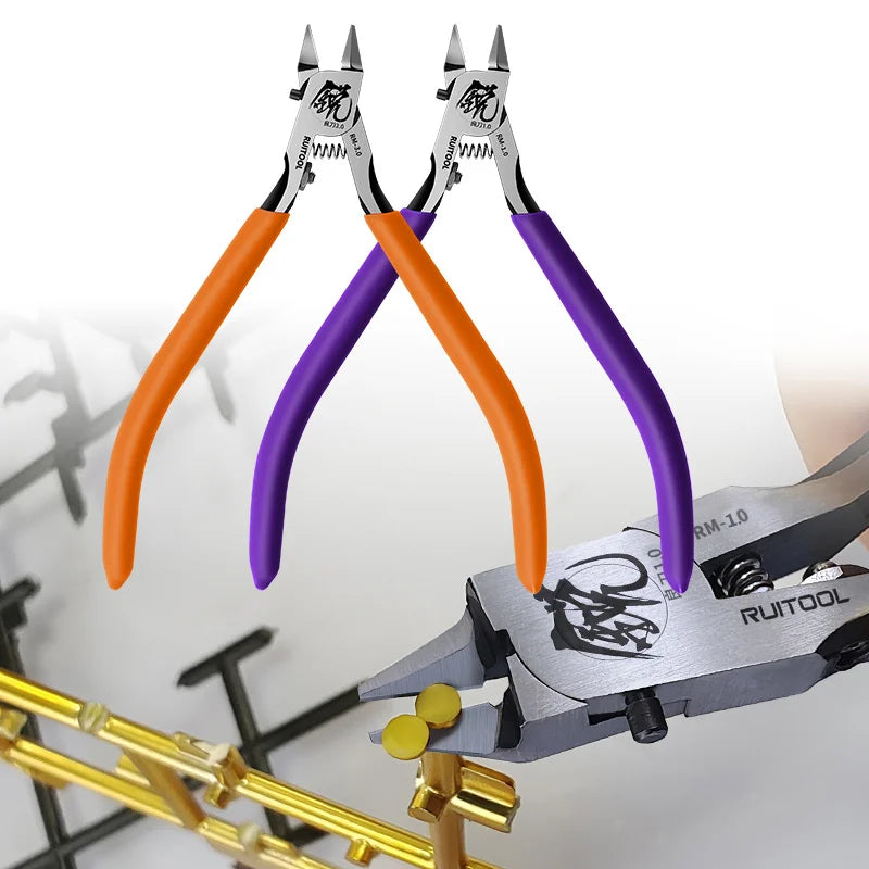 Model Pliers CR-V Ultra-Thin Single Blade Gundam Nipper – Non Slip Grip Sprue Cutter for Plastic Model Cutting & Building