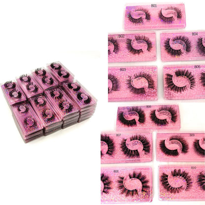 3D Faux Mink Eyelashes – Fluffy Soft Wispy Dramatic False Lashes (2 Pairs per Box, Bulk Pack 5–100 Boxes) Makeup Extension Set
