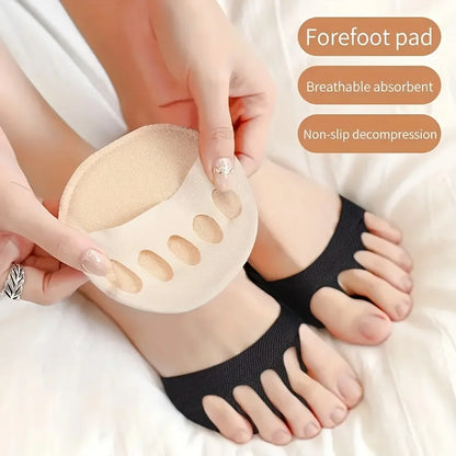High Heel Forefoot Foot Pads – Soft Invisible Metatarsal Support Cushions, Non-Slip Comfortable Anti-Friction Insoles for Pain Relief