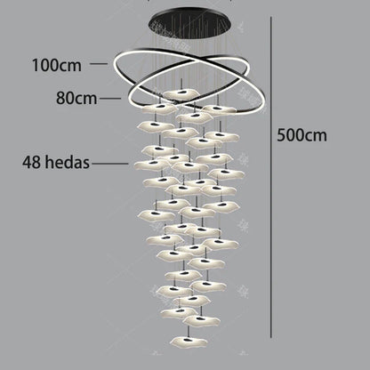 Nordic Stair Chandelier Pendant Light – Modern Ceiling Lighting for Living Room, Bedroom & Dining Room Home Interior Decoration Fixture