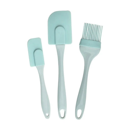 3Pcs Silicone Baking Spatula Set – Non-Stick Cream Scraper, Butter & Cake Mixer Tool for DIY Bread and Kitchen Baking